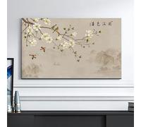 HSTANGKY Housse Anti-poussière Pour TV D'intérieur De Style Chinois Housse De Télévision En Tissu Polyester Souple Protection Contre La Poussière Et L'écran Solaire-flower3||32inch