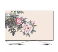 HSTANGKY Housse De Protection Anti-poussière Pour TV D'intérieur 32-80 Pouces Peinture De Pivoine Protecteur D'écran Extensible Pour TV Incurvée-flower3||70inch
