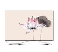 HSTANGKY Housse De Protection Anti-poussière Pour TV D'intérieur 32-80 Pouces Peinture De Pivoine Protecteur D'écran Extensible Pour TV Incurvée-flower7||75inch