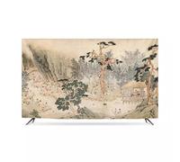 HSTANGKY Housse De Protection Anti-poussière Pour TV D'intérieur 32-80 Pouces Protecteur D'écran Anti-poussière Motif Peinture À L'encre Protecteur D'écran Respirant-Mountains||65inch