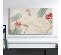 HSTANGKY Housse De Protection Pour Téléviseur D'intérieur À Motif De Lotus De Style Chinois Protection D'écran Anti-poussière En Tissu Polyester Doux-flower1||32inch