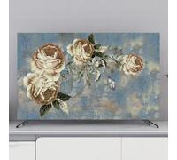 HSTANGKY Housse De Protection TV D'intérieur Motifs Floraux Pour Téléviseurs LED/LCD Protection D'écran Anti-poussière Housse Douce En Tissu Pour Fixation Murale Et Sur Bureau-flower3||37-39inch