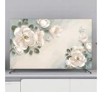 HSTANGKY Housse De Protection TV D'intérieur Motifs Floraux Pour Téléviseurs LED/LCD Protection D'écran Anti-poussière Housse Douce En Tissu Pour Fixation Murale Et Sur Bureau-flower||37-39inch