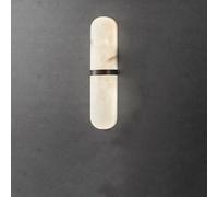 HSTBLEOO 9W LED Linear Wall Light Faux Marble Long Strip Wall Lamp Brass Wall Sconce Modern Black Bathroom Vanity Light Bar White(Dark)
