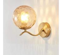 HSTBLEOO Amber Nordic Glass Wall Light Modern Iron Metal Wall Lamp