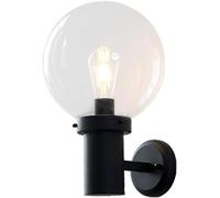 HSTBLEOO Applique murale industrielle moderne - Lanterne d'extérieur noire avec abat-jour en verre for l'éclairage du porche, du garage et de la cour(20cm)