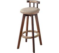 HSTBLEOO Grands tabourets de Bar rustiques avec siège pivotant et rembourré en Lin for comptoir de Cuisine et Bistro, chaises de Bar à Dossier Bas