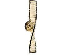 HSTBLEOO Linear Gold Crystal Wall Sconce For Bathroom Mirror Vanity Brass Wall Lighting Spiral Twist Black Long Strip Wall Mounted(Black 50CM)