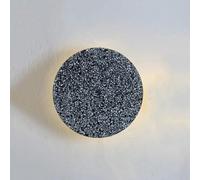 HSTBLEOO Minimalist Round Disc Wall Sconce Modern LED Wall Light Glass Marble Wall Lighting Fixture Decorate White Nordic Hallway(Dark,25cm)