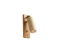 HSTBLEOO Stone Wall Mounted Bedside Adjustable Reading LED Light Sconce 5W Dimmable Modern Marble Wall Lamp With Switch Wood Rustic(Wood color)
