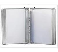 HSTBLEOO Système de référence de bureau - 10 panneaux double face, for afficher des documents A4, une variété de couleurs peuvent être sélectionnées, dossier rigide mural(Gray)