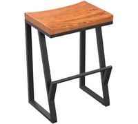 HSTBLEOO Tabouret Haut Vintage en Bois Massif, for Bar, Cuisine, Petit déjeuner, comptoir, siège incurvé en Fer forgé(Sitting 70cm)