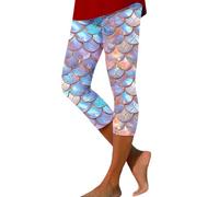 Hsternexy Legging de sirène pour femme - Coloré - Costume de carnaval - Pantalon stretch - Coupe ajustée - Motif poisson arc-en-ciel, multicolore, M