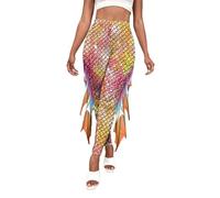 Hsternexy Legging sirène pour femme - Coupe ajustée - Multicolore - Costume d'écailles de poisson - Pantalon taille haute - Pantalon stretch - Fête - Danse - Disco - Jeggings, jaune, M