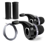 Hsthe Sea 1 paire de leviers de vitesse rotatifs 3x6 vitesses pour vélo de montagne, 18 vitesses, poignées de changement de vitesse pour VTT