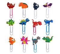 Hsthe Sea 12 Pièces Mignon Animal Signet Unique Drôle Jolis Trombones Signets Dinosaure pour Enfants Adolescents Filles Étudiants