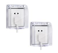 Hsthe Sea 2 PCS Boîte étanche universelle pour prise, 86 type prise interrupteur mural boîte panneau avant, boîte de couvercle étanche en plastique (transparent)