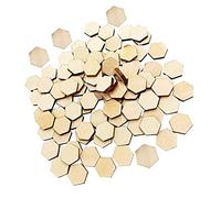 Hsthe Sea 200 pièces 15mm Bois Non Fini hexagone Formes Bois hexagone tranches embellissements Ornement pour Bricolage Arts Artisanat Projet