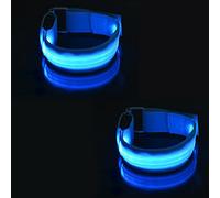 Hsthe Sea 2PCS Brassard LED Rechargeable Brassard Fluorescent Brassards Réfléchissants pour Marche Lumières pour Courir La Nuit -Bleu