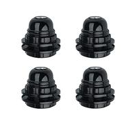Hsthe Sea 4 Pcs Douille E27 Vintage, Boule Noire Edison à Vis, Filetage Extérieur Style Rétro pour Bricolage Pendentif (Noir)