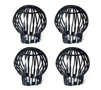 Hsthe Sea 4 Set de protection de tuyau de descente noir, obturateur de gouttière de toit,crépine de gouttière à feuilles, protection de tuyau de pluie, diamètre 4,9 po, polypropylène