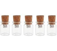 Hsthe Sea 5 Pack 4 GO Mignon Flash Drive USB 2.0 Bocaux De Stockage Boîte Unique Bocal en Verre Bouteille et Cork Memory Stick Pen Drive Cadeau De Mariage Électronique Fantaisie