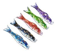 Hsthe Sea 5 pcs Carpe Japonaise Manche À Vent Coloré Bronzage Streamer Poisson Drapeau Cerf-Volant Koinobori Décoration Suspendue pour Japonais Sushi Bar Izakaya (60 cm, 23,6 Pouces)