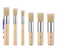 Hsthe Sea 6 Tailles de pinceaux à Pochoir en Bois pinceaux à Pochoir Naturel Pur Peinture pinceaux à Poils pour Huile Acrylique Aquarelle Art Peinture Projet de Pochoir Bricolage Artisanat