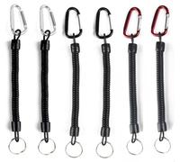 Hsthe Sea 6pcs Porte-clés en Spirale Élastique Mousqueton à Corde Élastique Porte-clés à Bobine Rétractable Porte-clés en Corde Élastique Anti-Perte pour Clés Portefeuille Téléphone Portable