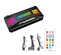 Hsthe Sea ARGB PWM Fan Hub Ordinateur sans Fil RGB lumière télécommande 5V connecteurs ARGB 3 Broches Hub RGB coloré avec Vitesse de Refroidissement réglable