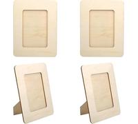 Hsthe Sea Cadre Photo en Bois 16x12 cm, Ensemble de Cadres artisanaux rectangulaires pour Cadre Photo, Affichage de Table et Artisanat, Peinture à la Main, 4 pièces