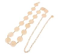 Hsthe Sea Ceinture longue avec boucle réglable dorée de 129,5 cm - Chaîne de corps tendance pour femme - Style vintage ajouré - Anneau en métal sculpté