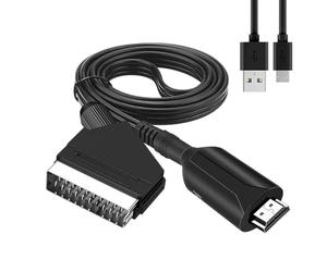 Hsthe Sea Convertisseur péritel vers HDMI, convertisseur Audio vidéo, câble péritel vers HDMI pour HD 720P/1080P Câble péritel vers HDMI pour TV HD, projecteur, magnétoscope VHS, Lecteur DVD