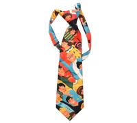 Hsthe Sea Cravate personnalisée Personnage de Dessin animé Peinture Portrait, Cravate Vintage de Mode Orange, pour la célébration de la fête de Remise des diplômes
