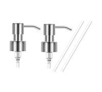 Hsthe Sea Distributeur de Savon en Acier Inoxydable, 2 pièces, tête de Pompe de Remplacement, Distributeur de Savon pour Bouteilles, Pompe à Savon pour Bouteille à Filetage de 25 Mm