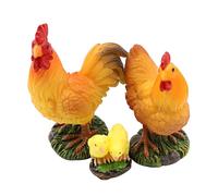 Hsthe Sea Ensemble de Bijoux de Poulet Miniature de Mer 3 pièces Coq Poule Poussin Micro Paysage Ornements en résine Ornements de Poulet de Paysage Miniature pour décoration de Micro Paysage en résine