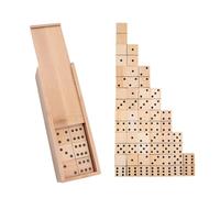 Hsthe Sea Ensemble de Jeu Complet de Dominos D6 avec boîte en Bois -Ensemble de 28 Dominos Double Six de qualité supérieure-Dominos Blancs et Noirs de Taille Voyage pour Jeu éducatif Classique