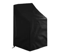 Hsthe Sea Garden Housse de Chaise de Jardin empilable, Tissu Oxford 210D imperméable, Housse de mobilier de Jardin, Noire, pour terrasse extérieure, Jardin (64 x 64 x 70/120 cm)