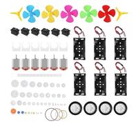 Hsthe Sea Kit de 95 Mini Moteurs électriques, Mini Moteurs CC 1,5 V-3 V 24 000 TR/Min avec 6 Mini Moteurs et 6 Supports de Piles AA et hélice pour Projet de Laboratoire Scientifique DIY