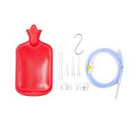 Hsthe Sea Kit de Lavement Marin capacité 2000 ML Sac de Lavement en Caoutchouc Kit de Lavement Domestique pour la désintoxication du côlon, rinçage nettoyant (Rouge)
