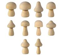 Hsthe Sea Lot de 10 Champignons en Bois Peints pour Bricolage, Plusieurs Tailles pour la Fabrication d'accessoires de Jardin, décoration de la Maison et Artisanat, Arbre de Noël, Cadeaux créatifs