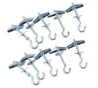 Hsthe Sea Lot de 10 chevilles pliantes à ressort M5 chevilles inclinables avec crochet de plafond pour plantes suspendues chevilles de cavité plaque de plâtre montage au plafond montage mural