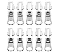 Hsthe Sea Lot de 10 Fermetures éclair numéro 5 de Rechange réversibles avec kit d'arrêt en Forme de U pour tentes d'extérieur et vêtements Double Face (Argent)