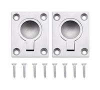 Hsthe Sea Lot de 2 poignées d'anneau de traction intégrées Poignée cachée d'armoire Anneau de levage de pont de bateau Lève-plancher Boutons de porte en acier inoxydable Ferrures, 50 x 40 mm