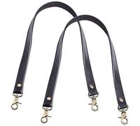 Hsthe Sea Lot de 2 poignées de rechange en cuir noir avec fermoir mousqueton pivotant du Pérou Marron foncé 58 cm