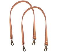 Hsthe Sea Lot de 2 poignées de rechange en cuir noir de 58 cm avec boucles de homard du Pérou (marron clair)