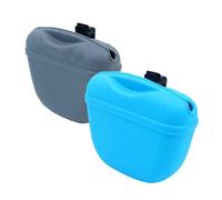 Hsthe Sea Lot de 2 sacs à nourriture pour chien avec fermeture magnétique à clip en silicone pour usage extérieur, bleu et gris