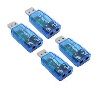 Hsthe Sea Lot de 4 adaptateurs Audio USB externes 5.1 Soundkarte pour connecter des Haut-parleurs ou des écouteurs