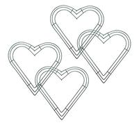 Hsthe Sea Lot de 4 cadres de couronne en métal en forme de cœur Vert 20 cm