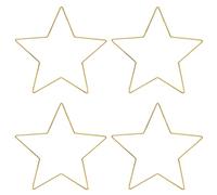 Hsthe Sea Lot de 4 couronnes étoilées en fil métallique en macramé en forme de pentagramme Couronne de fleurs pour loisirs créatifs, Noël, Nouvel An, mariage, 15 cm